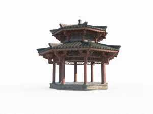 East Asian ancient architectural landscape pavilion 3D Model