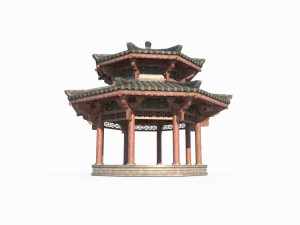 East Asian ancient architectural landscape pavilion Model 3D