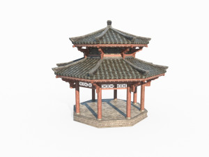 East Asian ancient architectural landscape pavilion Model 3D