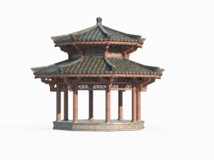 East Asian ancient architectural landscape pavilion Model 3D