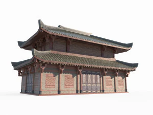 Piccoli palazzi di architettura antica dell'Asia orientale Modello 3D