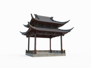 Asian ancient architectural pavilions 3D-Modell