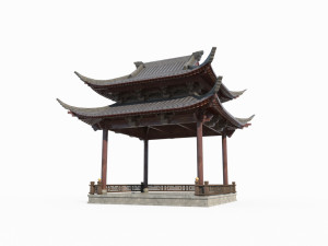 Asian ancient architectural pavilions Model 3D