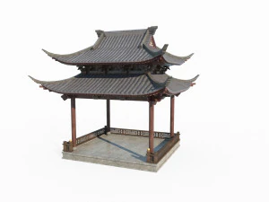 Asian ancient architectural pavilions 3D Model