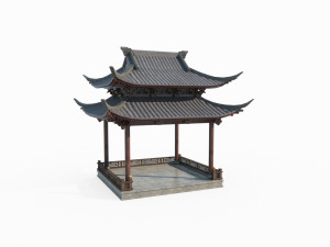 Asian ancient architectural pavilions Model 3D