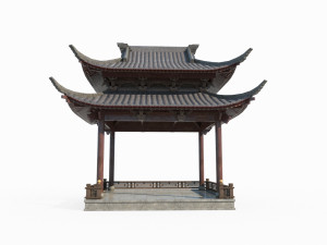 Asian ancient architectural pavilions Model 3D