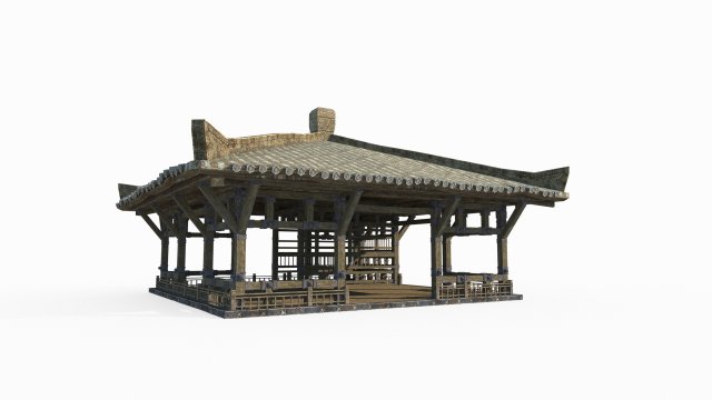 Ancient Architectural Barracks in East Asia Modèle 3D .c4d .max .obj .3ds .fbx .stl .blend 