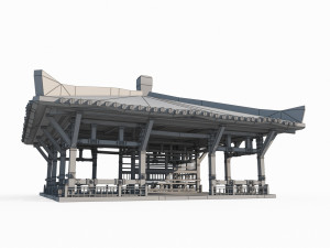 Ancient Architectural Barracks in East Asia Modèle 3D