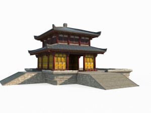 East Asian Ancient Architecture Small Palaces Modelo 3D