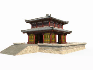 Pequenos pal&aacute;cios de arquitetura antiga do Leste Asi&aacute;tico Modelo 3D