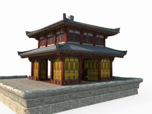 Pequenos pal&aacute;cios de arquitetura antiga do Leste Asi&aacute;tico Modelo 3D