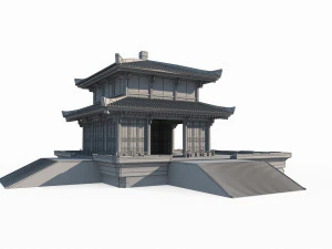 Pequenos pal&aacute;cios de arquitetura antiga do Leste Asi&aacute;tico Modelo 3D