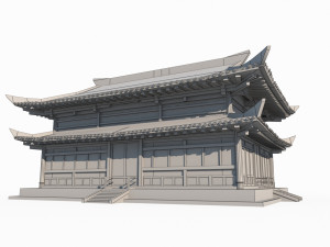 Two story palaces in ancient East Asian architecture Modello 3D