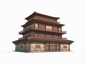 East Asian Ancient Architecture Attic Modelo 3D