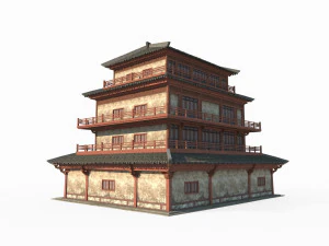 East Asian Ancient Architecture Attic 3D Model