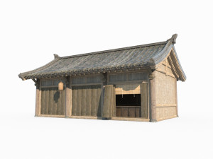 East Asian Ancient Architecture City Residential Shops 3D Model