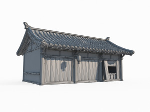 East Asian Ancient Architecture City Residential Shops 3D Model