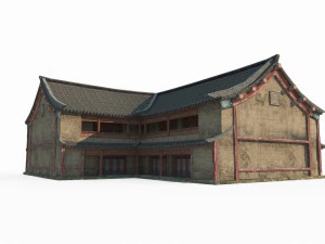 Case antiche della costruzione dell'Asia orientale Modello 3D