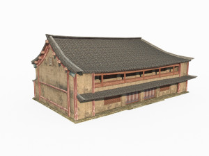 East Asian ancient building houses Modello 3D
