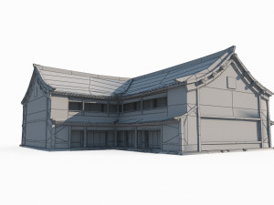 East Asian ancient building houses Modello 3D