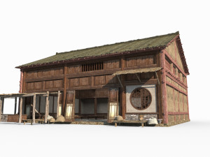 East Asian ancient architecture Tavern restaurant Modelo 3D