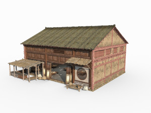 East Asian ancient architecture Tavern restaurant Modelo 3D