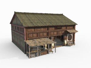 East Asian ancient architecture Tavern restaurant Modelo 3D