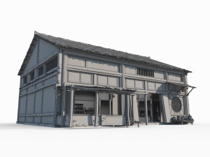 East Asian ancient architecture Tavern restaurant Modelo 3D