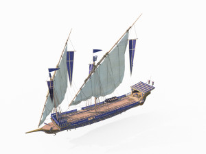 Ancient ships carrying sailing ships Modèle 3D