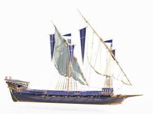 Ancient ships carrying sailing ships Modèle 3D