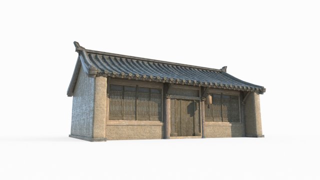 East Asian ancient building town houses 3D 모델 .c4d .max .obj .3ds .fbx .stl .blend 