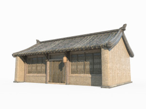 East Asian ancient building town houses 3D 모델
