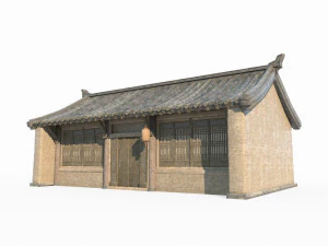 East Asian ancient building town houses 3D Model