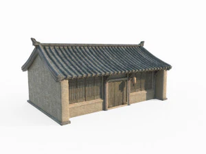 East Asian ancient building town houses 3D Model