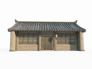 East Asian ancient building town houses 3D Model