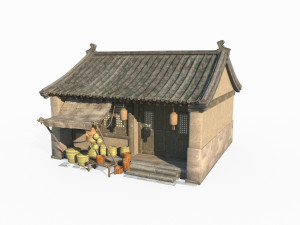 East Asian ancient architecture small shop 3D Model