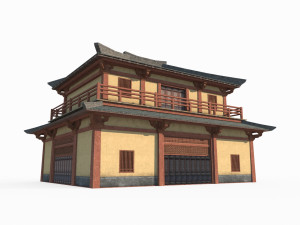 East Asian Ancient Architecture City Bookstore 3Dモデル