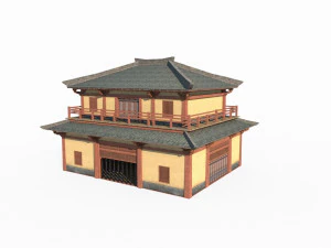 East Asian Ancient Architecture City Bookstore 3D Model