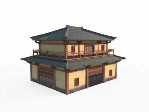 East Asian Ancient Architecture City Bookstore 3D Model