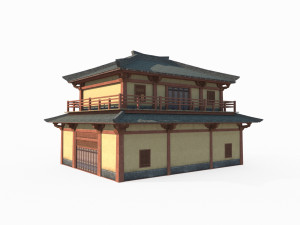 East Asian Ancient Architecture City Bookstore 3Dモデル