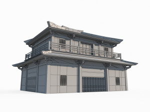 East Asian Ancient Architecture City Bookstore 3Dモデル