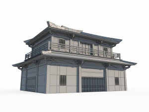 East Asian Ancient Architecture City Bookstore 3D Model