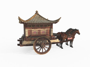 Ancient East Asian luxury carriage Modello 3D