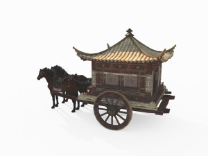 Ancient East Asian luxury carriage 3D Model