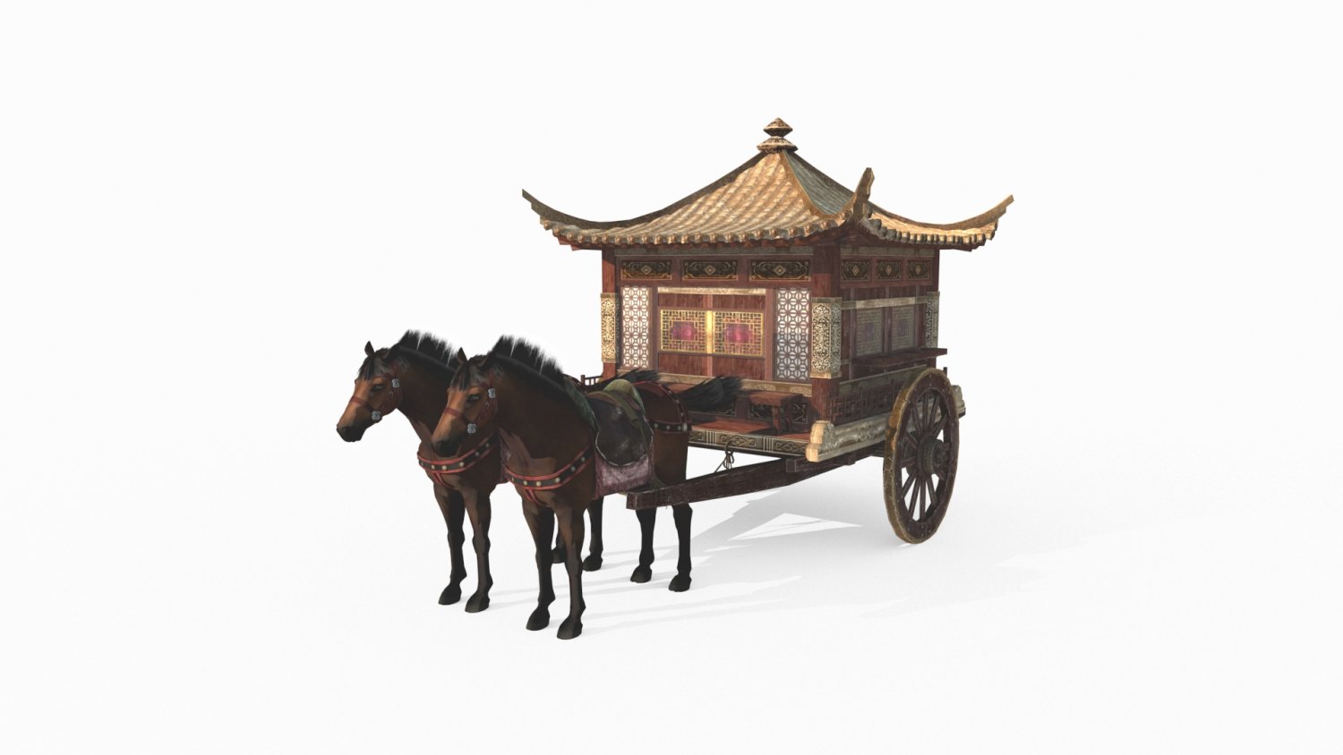 Ancient East Asian Luxury Carriage 3D Модель In Вагон 3DExport