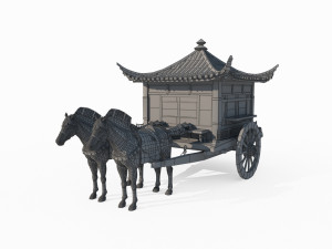 Ancient East Asian luxury carriage 3D Model
