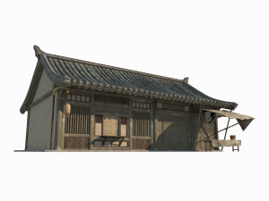 East Asian ancient building single room residential Modèle 3D