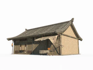East Asian ancient building single room residential 3D Model