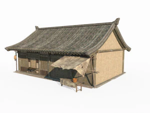 East Asian ancient building single room residential 3D Model
