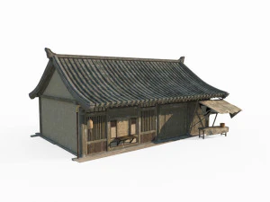 East Asian ancient building single room residential 3D Model